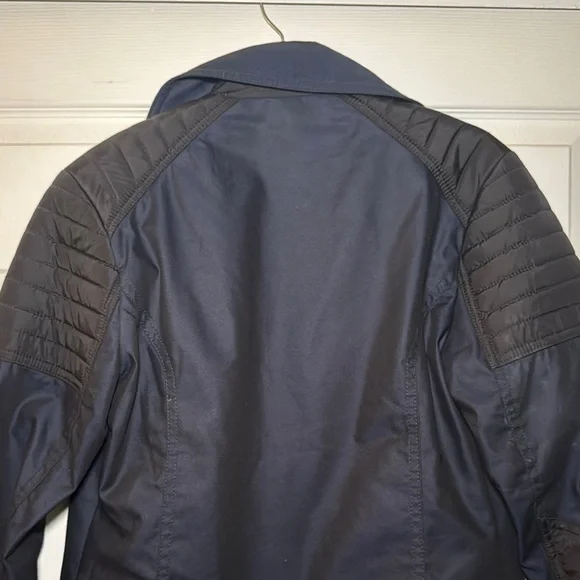 H&M Blue Lightweight Moto Jacket with Asymmetrical Zipper - Picture 8 of 8